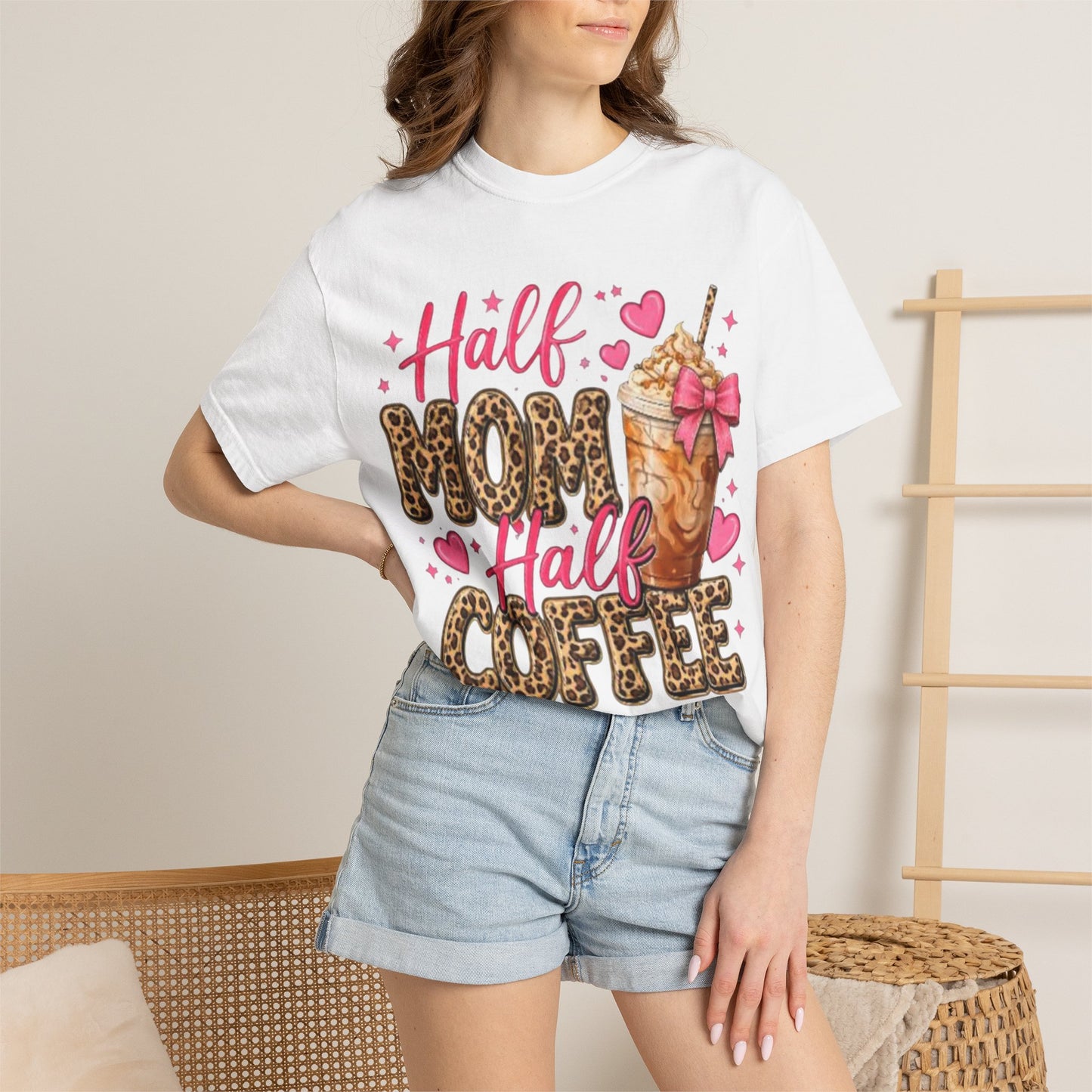 Half Mom Half Coffee T-Shirt —