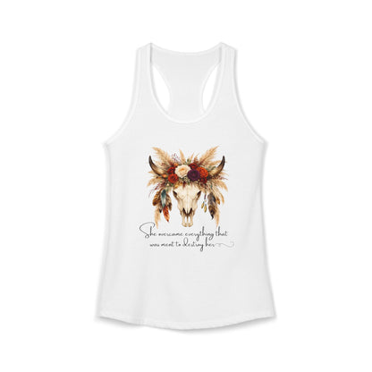 (Colors)bull-flowers--Women's Ideal Racerback Tank