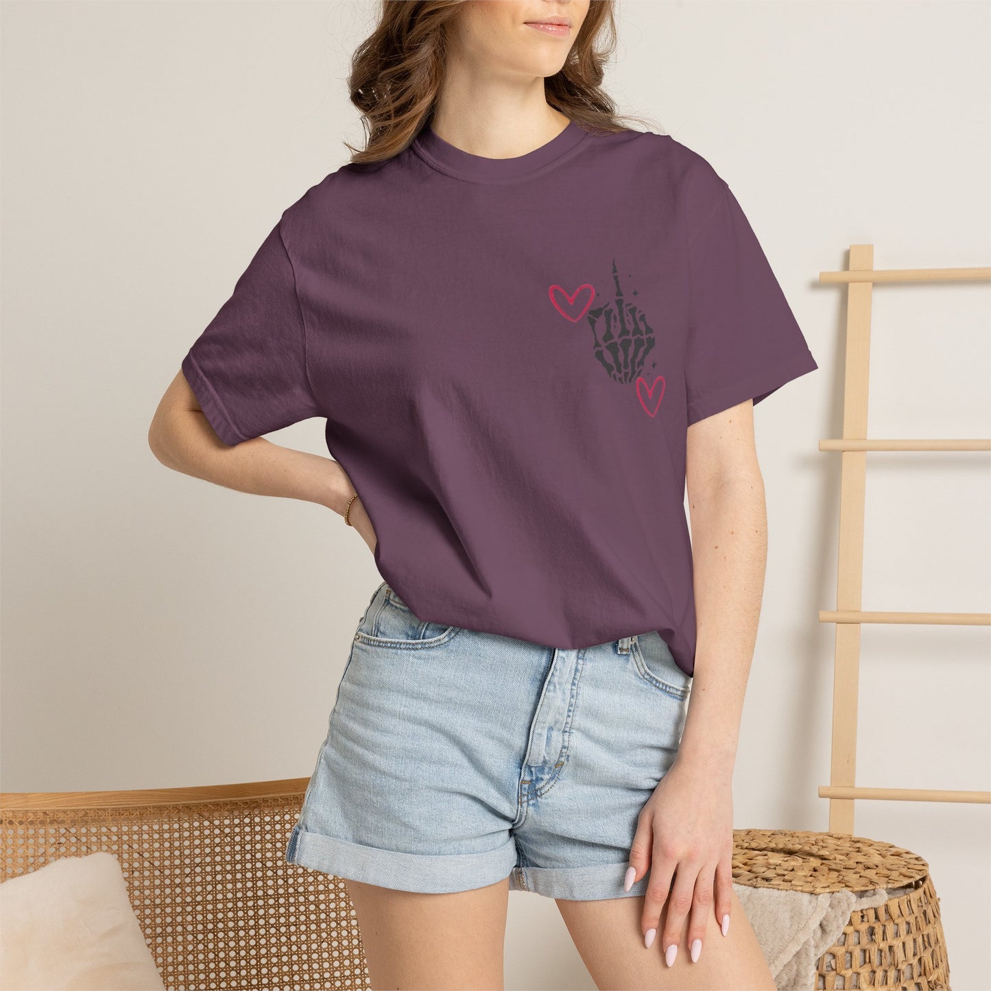 Graphic T-Shirt — "If You Think I'm a Bitch" Skeleton Hand Design