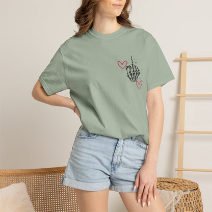 Graphic T-Shirt — "If You Think I'm a Bitch" Skeleton Hand Design