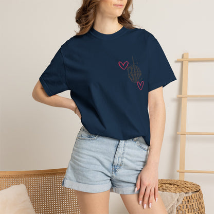 Graphic T-Shirt — "If You Think I'm a Bitch" Skeleton Hand Design
