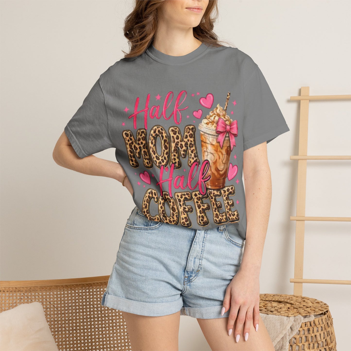 Half Mom Half Coffee T-Shirt —