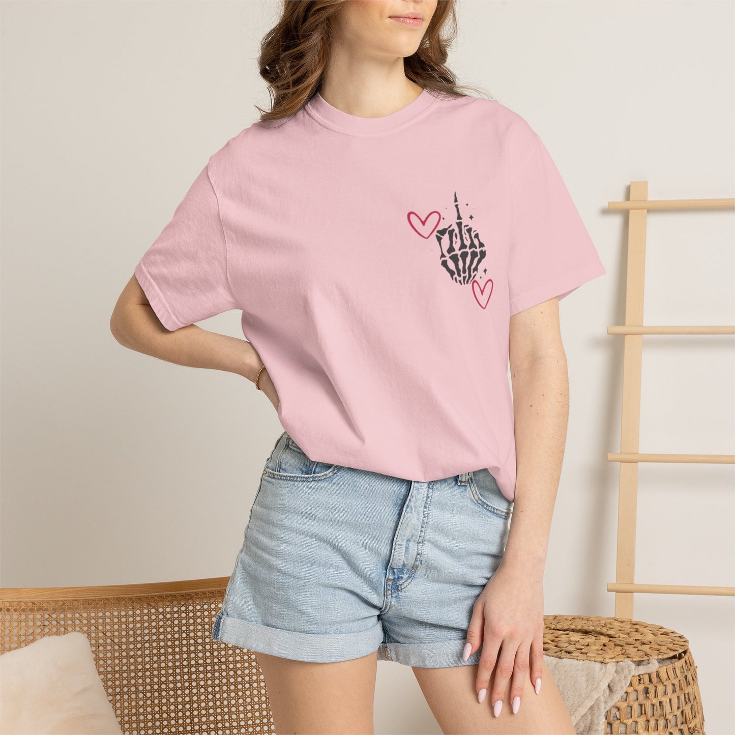 Graphic T-Shirt — "If You Think I'm a Bitch" Skeleton Hand Design
