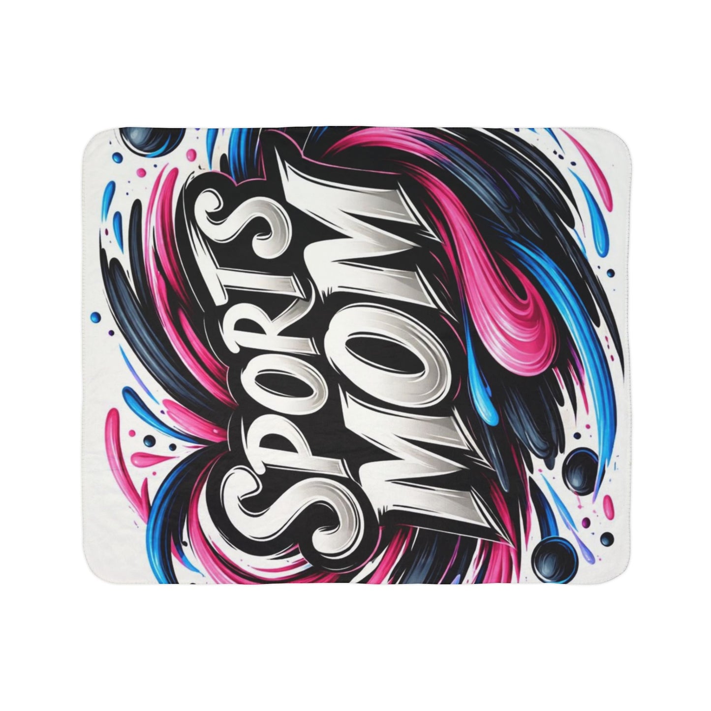 Sports Mom Fleece Sherpa Blanket — Cozy Game-Day Throw with Bold Swirl Design