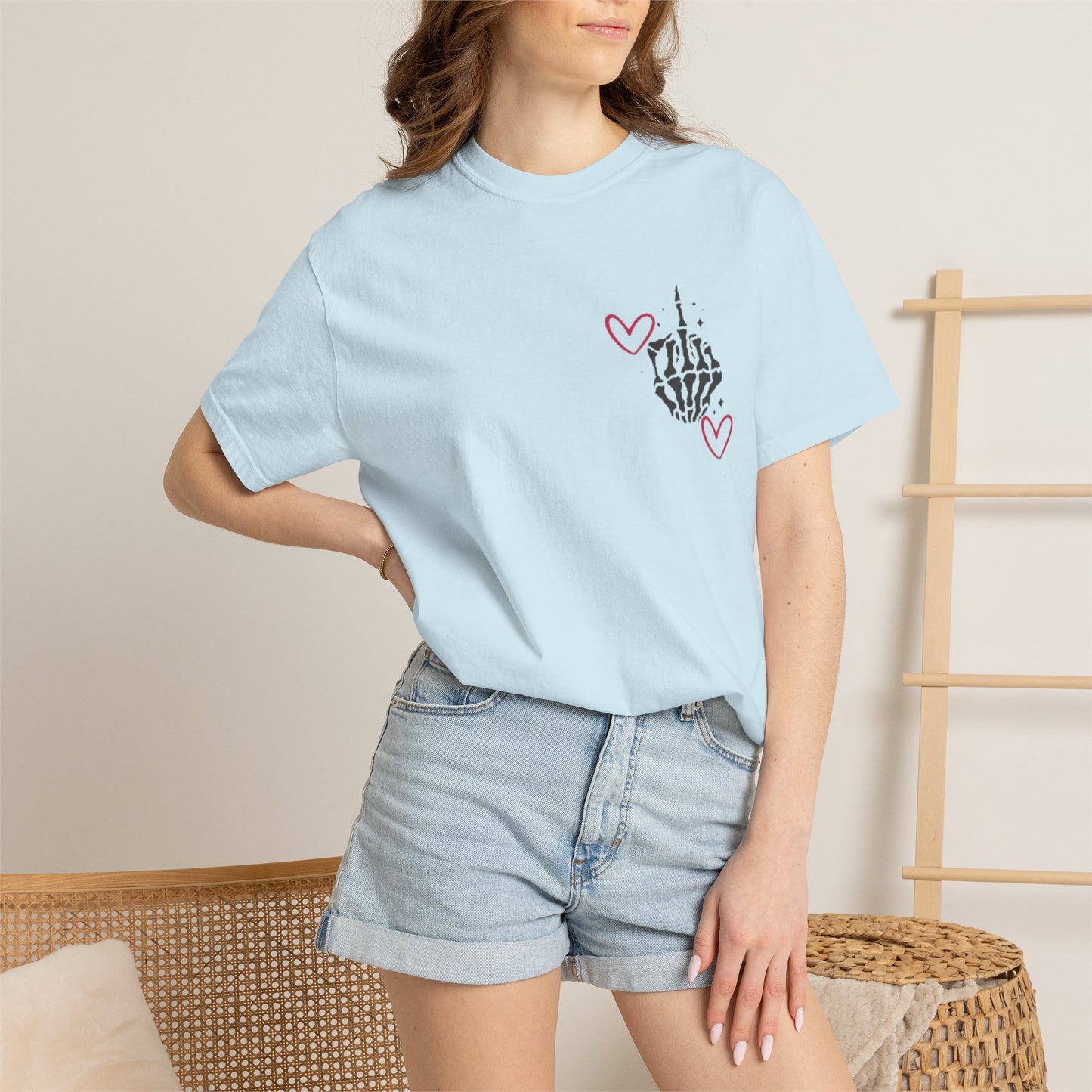 Graphic T-Shirt — "If You Think I'm a Bitch" Skeleton Hand Design
