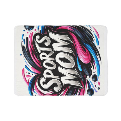 Sports Mom Fleece Sherpa Blanket — Cozy Game-Day Throw with Bold Swirl Design