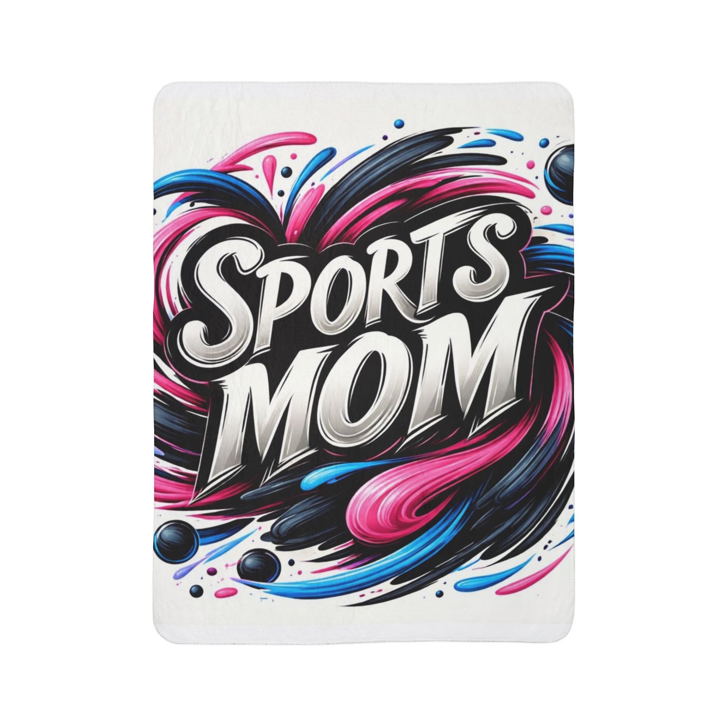 Sports Mom Fleece Sherpa Blanket — Cozy Game-Day Throw with Bold Swirl Design