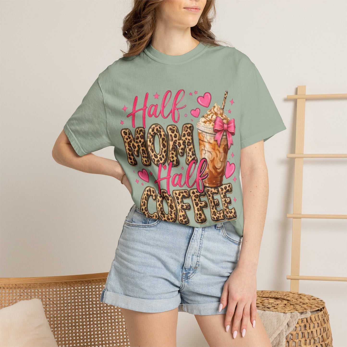 Half Mom Half Coffee T-Shirt —