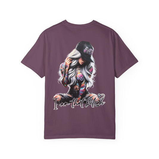 — 'Be Kind to a Bitch' Tattooed Woman Graphic Tee