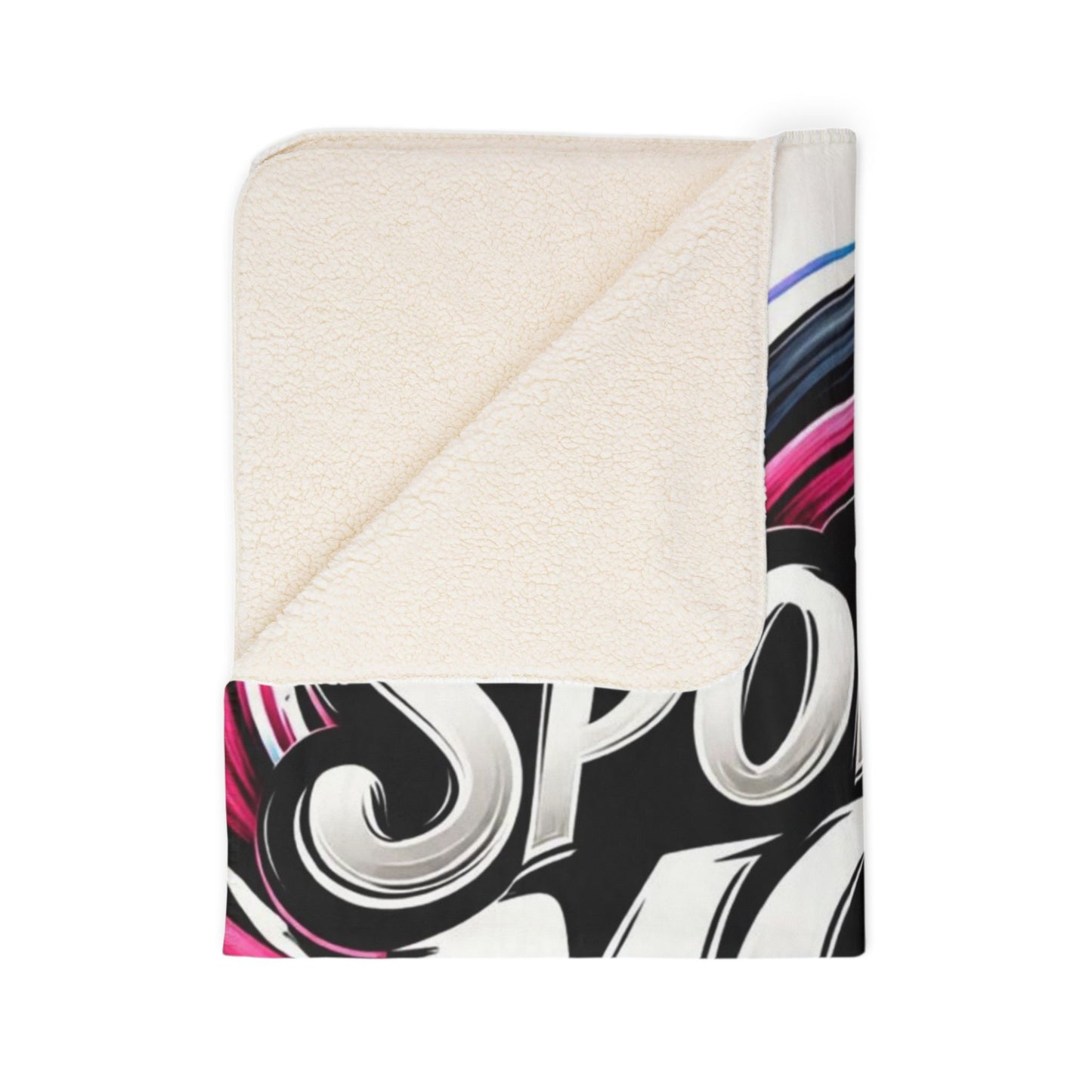 Sports Mom Fleece Sherpa Blanket — Cozy Game-Day Throw with Bold Swirl Design