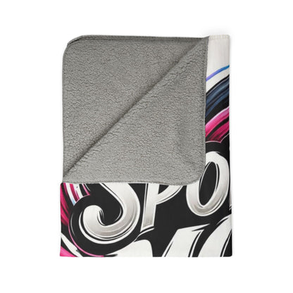 Sports Mom Fleece Sherpa Blanket — Cozy Game-Day Throw with Bold Swirl Design