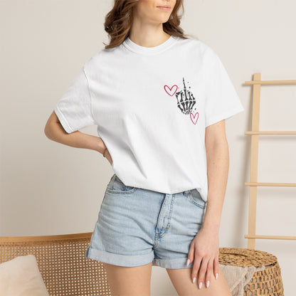 Graphic T-Shirt — "If You Think I'm a Bitch" Skeleton Hand Design