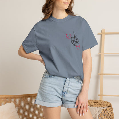 Graphic T-Shirt — "If You Think I'm a Bitch" Skeleton Hand Design
