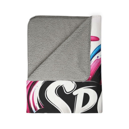Sports Mom Fleece Sherpa Blanket — Cozy Game-Day Throw with Bold Swirl Design