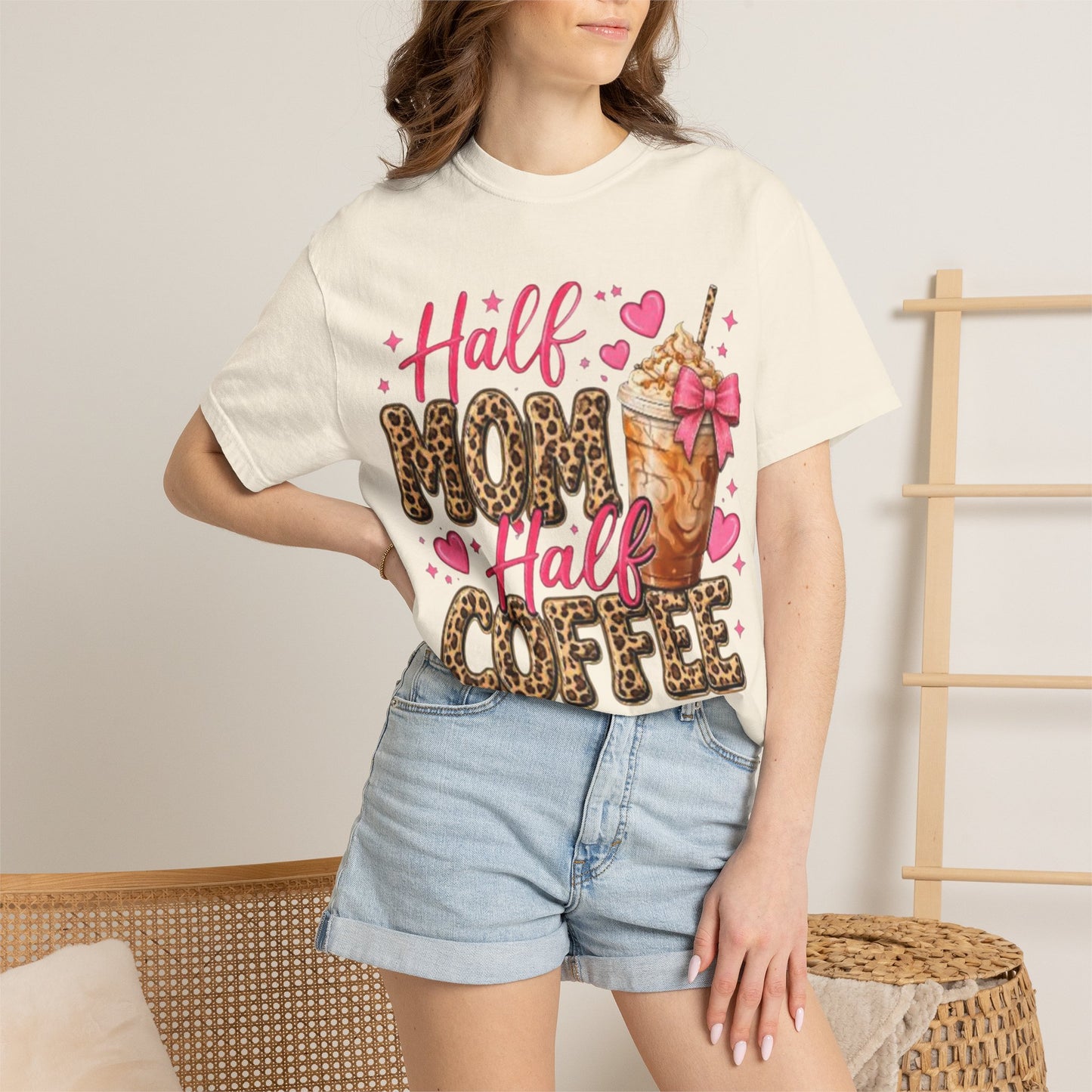 Half Mom Half Coffee T-Shirt —