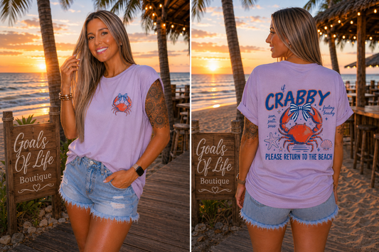 CRABBY Beach Day Graphic T Shirt